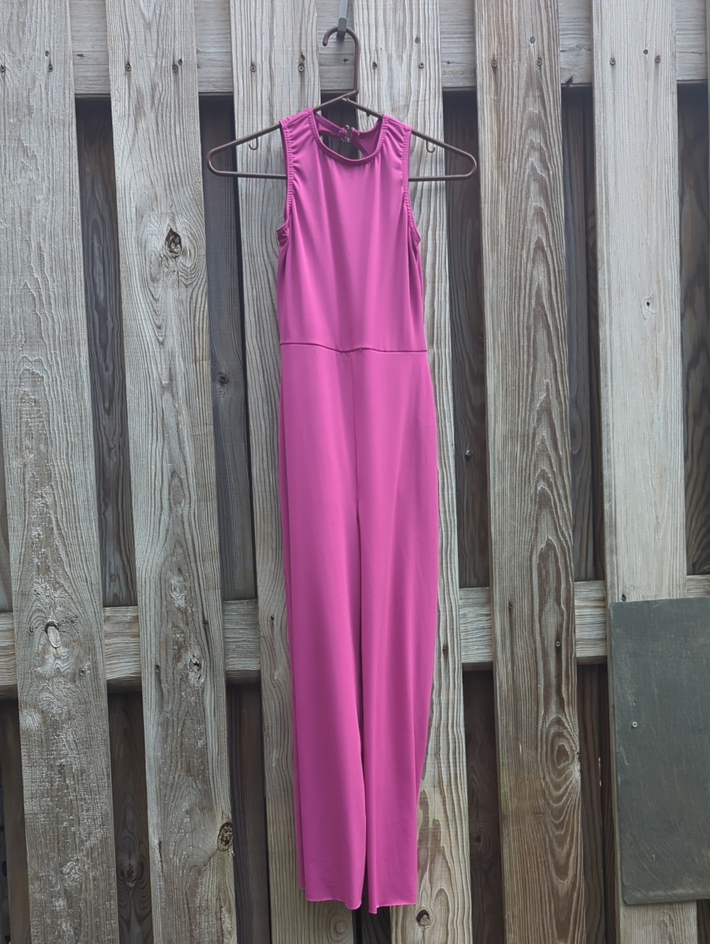 Weissman Sleeveless Magenta Jumpsuit